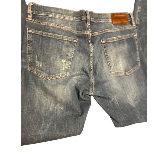 Polo Ralph Lauren Jeans Mens 32x32 Varick Slim Straight Blue Denim Jeans Distres - Picture 10 of 12